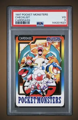 Charizard Checklist Japanese Carddass 1997 Pocket Monsters - PSA 3 - Image 1