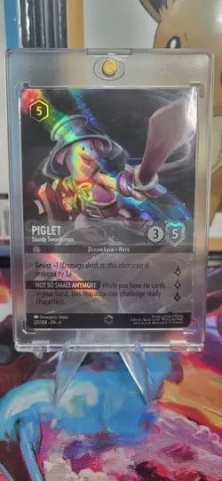Piglet - Sturdy Swordsman (Enchanted) (Holofoil) 221/204 Lorcana NM - 4 - Image 1