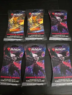 6 Packs of Magic the Gathering MTG Adventures in Forgotten Realms Draft and Set - Image 1