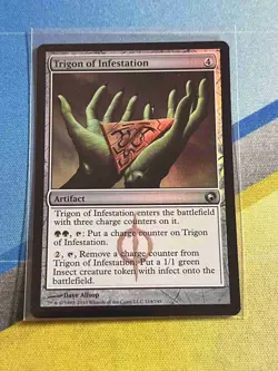 Magic the Gathering MTG Scars of Mirrodin TRIGON OF INFESTATION Foil - Image 1