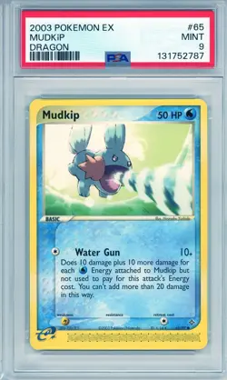2003 POKEMON EX #65 MUDKIP MINT PSA 9 DRAGON NON HOLO STARTER - Image 1
