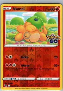 Numel (Peelable Ditto) Reverse Holo Common Pokemon GO 013/078 NM - Image 1