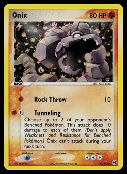 Pokemon Card - Onix FireRed & LeafGreen 42/112 Uncommon Reverse Holo - Image 1