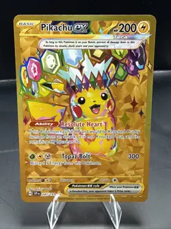 Pokemon TCG Pikachu Ex 247/191 Hyper Rare Gold Surging Sparks Full Art - Image 1