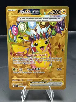 Pokemon TCG Pikachu Ex 247/191 Hyper Rare Gold Surging Sparks Full Art - Image 2