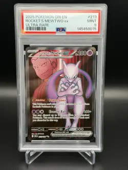Pokemon Team Rocket's Mewtwo ex 213/182 Ultra Rare Holo Destined Rivals PSA 9 - Image 1