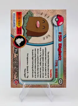 1999 Topps Pokemon Black Logo: Diglett Foil #50 - LP - Image 2