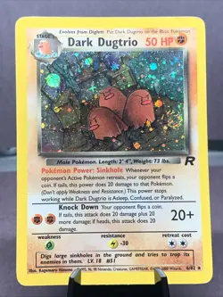 Pokemon TCG Dark Dugtrio 6/82 Holo Rare Team Rocket 2000 WOTC VTG Swirl HP - Image 1