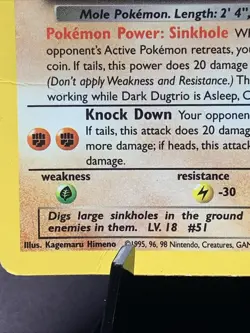 Pokemon TCG Dark Dugtrio 6/82 Holo Rare Team Rocket 2000 WOTC VTG Swirl HP - Image 3