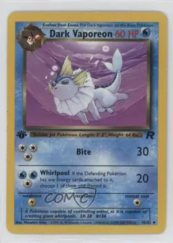 Dark Vaporeon 1st Ed. Pokemon Team Rocket #45 2000 - Image 1