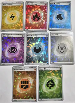 Pokemon TCG Terapagos Ex 8 Cracked Ice Holo Energy Lot Complete Set - Image 1