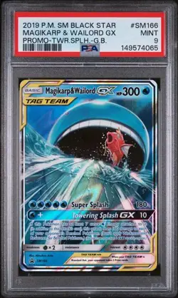 2019 POKEMON SM TOWERING SPLASH #SM166 MAGIKARP & WAILORD GX PSA 9 (Q065 - Image 1