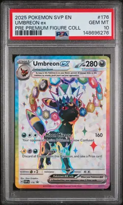 2025 POKEMON SVP PROMO PREMIUM FIGURE COLLECTION #176 UMBREON EX PSA 10 - Image 1