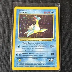 Pokemon TCG - Fossil - 1st Edition Lapras Holo Rare #10/62 WOTC Vintage 1999 LP - Image 1