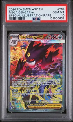 Pokemon 2026 Mega Gengar ex 284/217 SIR Ascended Heroes GEM MINT PSA 10 - Image 1