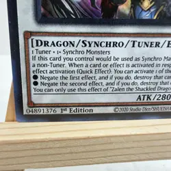 Yu-Gi-Oh TCG Zalen The Shackled Dragon BPRO-EN042 1st Ed Super Rare Holo Dark - Image 2