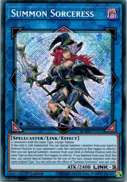 Yugioh Summon Sorceress BLMM-EN157 1st Edition Secret Rare NM - Image 1