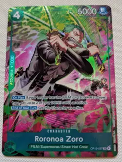 One Piece TCG OP15-EB04 Roronoa Zoro OP13–037 Treasure Rare - Image 1