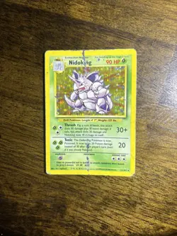 Nidoking 11/102 Base Set Unlimited Rare Pokemon TCG Holo HP DMG - Image 2
