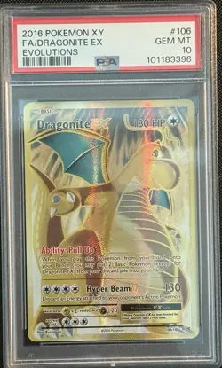 Dragonite EX #106/108 - 2016 Pokemon XY Evolutions- Gem Mint PSA 10 - Image 1