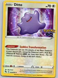 Ditto Holo Rare Pokemon GO 053/078 NM - Image 1