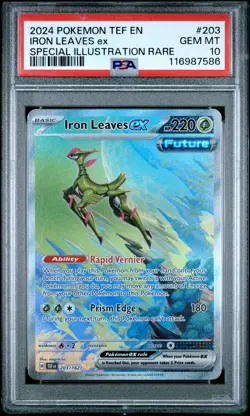2024 Pokemon Tef En-Temporal Forces #203 Iron Leaves Ex SIR PSA 10 - Image 1