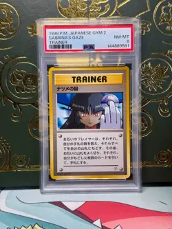 Sabrina's Gaze Gym Banned Japanese Pokemon Trainer PSA 8 NM - MT - Image 1