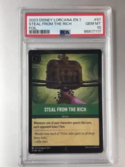 2023 Disney Lorcana EN 1 Steal from the Rich Foil #97 PSA 10 GEM First Chapter - Image 1