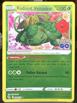 Pokemon Pokemon TCG Radiant Venusaur 004/078 (Pokemon GO Stamped) Holo Rare Card - Image 1