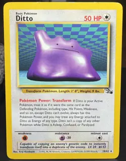 Pokemon Pokemon TCG Ditto 18/62 Fossil (English) Vintage Regular Card - Image 1