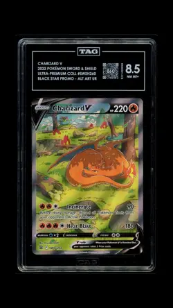Charizard V HOLO RARE SWSH260 (PSA 9 MINT) Black Star PROMO Pokemon Cards - Image 4