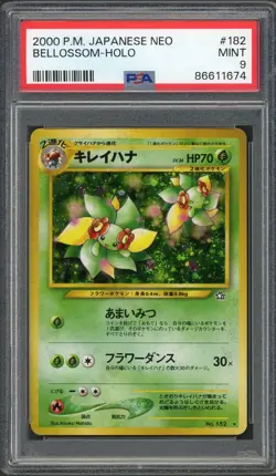 PSA 9 Bellossom Neo Genesis No. 182 Holo Japanese Pokemon Card B6 - Image 1