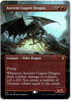 Magic The Gathering Ancient Copper Dragon (Borderless), Comdr Baldur's Gate CLB - Image 1
