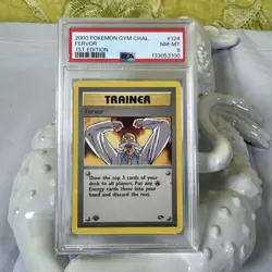 First Edition 2000 Pokemon Gym Challenge 124/132 Fervor PSA 8 - Image 1