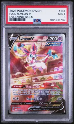 2021 POKEMON SWORD & SHIELD EVOLVING SKIES #184 FULL ART/SYLVEON V PSA 9 - Image 1