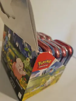 Pokemon Ascended Heroes MINI TIN Open DISPLAY BOX (damage) New/Sealed 10 Tins - Image 2