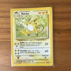 Pokemon TCG Raichu Base Set 14/102 Holo Rare Stage 1 80 HP - Image 1