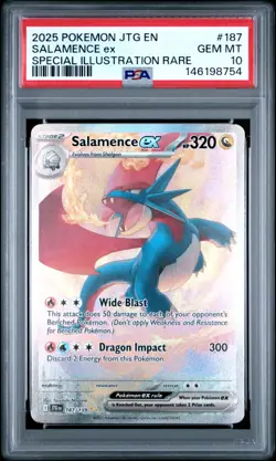 PSA 10 Salamence ex 187/159 Pokemon Journey Together Special Illustration Rare - Image 1