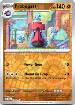 Pokemon Probopass Reverse Holofoil Uncommon SV10: Destined Rivals - 098/182 NM - Image 1