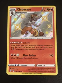 Cinderace SV017/SV122 Pokemon Shining Fates Baby Shiny Vault Holo NM - Image 1