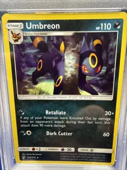 2018 POKEMON SUN & MOON LOST THUNDER #120 UMBREON - PSA 9 - Image 2