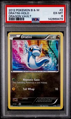 2012 POKEMON BLACK & WHITE DRAGON VAULT #2 DRATINI-HOLO PSA 6 - Image 1