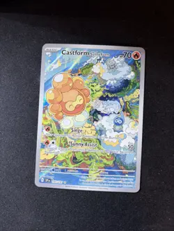 Castform Sunny Form Holo Pokemon TCG Illustration 195/191 Surging Sparks 11 - Image 1