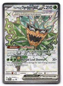 Teal Mask Ogerpon ex NM 166 Sv: Scarlet & Violet Promo Pokemon TCG Holo - Image 1