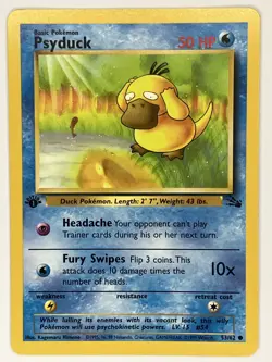 Psyduck NM 53/62 1st Edition Fossil Pokemon TCG Regular - Image 1