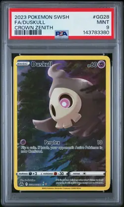 2023 POKEMON SWORD & SHIELD CROWN ZENITH #GG28 FULL ART/DUSKULL PSA 9 - Image 1