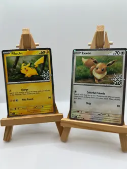 Pokemon TCG - S&V 151 - Pikachu & Eevee Holiday Snowflake Stamped Promo - NM/M - Image 1