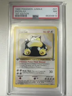 Pokemon 1st Edition Snorlax 27/64 Jungle Regular PSA 7 - Image 1