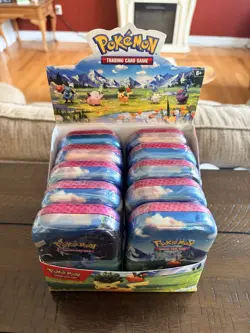 Pokemon Ascended Heroes Mini Tin Display 10 Sealed Booster Tins Open Display - Image 1