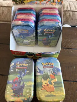 Pokemon Ascended Heroes Mini Tin Display 10 Sealed Booster Tins Open Display - Image 2